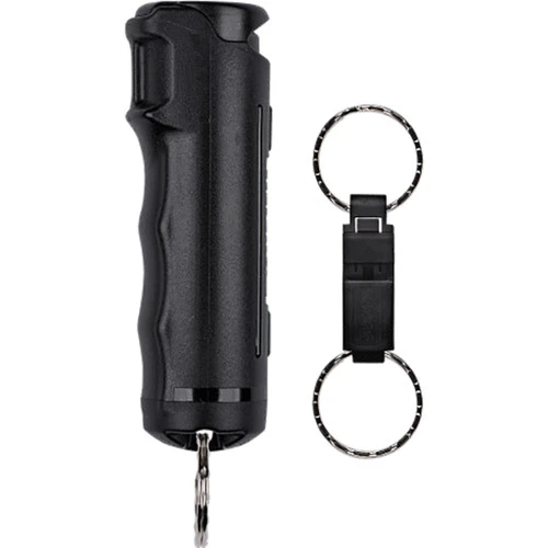 Sabre Pepper Gel Spray Black With Whistle Keychain 3 Sabre Pepper Gel Spray Black With Whistle Keychain