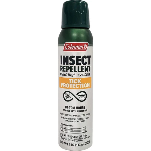 Coleman High And Dry Insect Repellent 4oz - 25% Deet W/ Tick Protection 3 Coleman High And Dry Insect Repellent 4oz - 25% Deet W/ Tick Protection