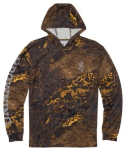 Browning Hooded Long Sleeve Realtree Wave Gold Sun Shirt