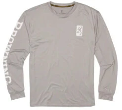 Browning Long Sleeve Gray/White Sun Shirt