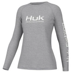 Huk Womens Pursuit Heather Long Sleeve Shirt Night Owl Heather